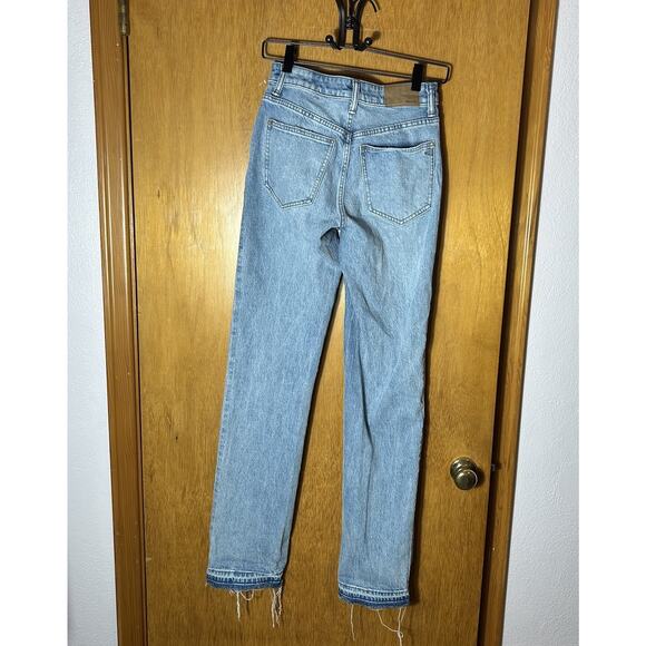 Madewell The Curvy '90s Straight Mid-Rise Jean Barbosa Wash Raw Hem Size 23 Tall - Picture 5 of 12